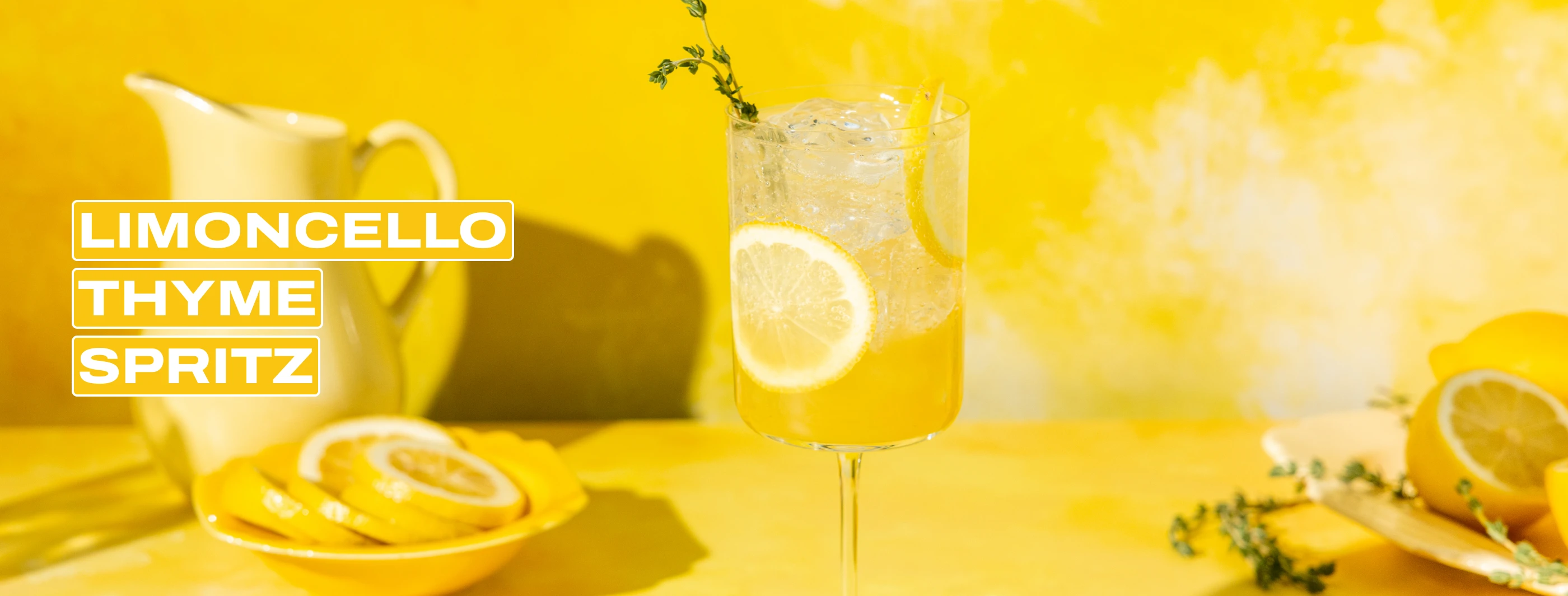 a limoncello thyme spritz cocktail