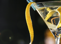 modern martini with lemon 