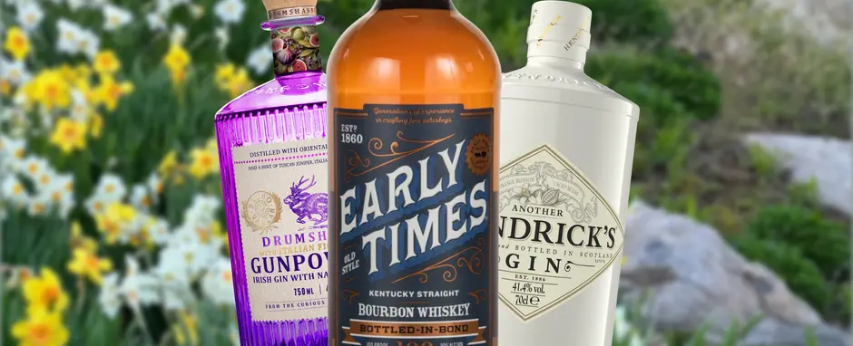 3 bottles with a springtime background