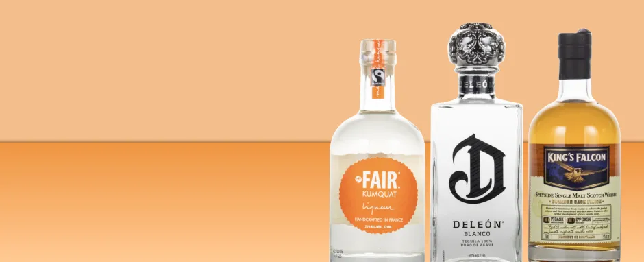 Liquor on an orange background