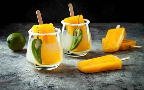 Spicy Mango Margarita Pops