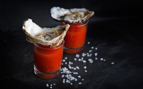 Bloody Mary Oyster Shooter