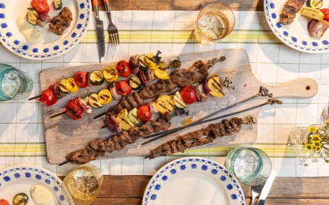 Grilled Gin Kebabs