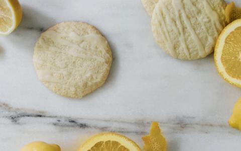 Gin Lemon Cake Cookies with Gin Icing