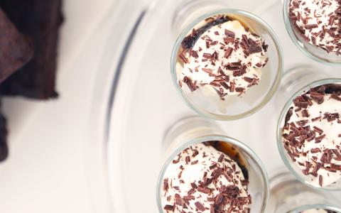 Rum Bourbon Brownie Trifle