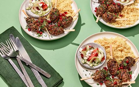 Lamb Parsley Kabobs with Bourbon Pomegranate Glaze