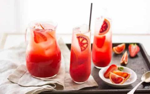 Strawberry Blood Orange Rum Punch 
