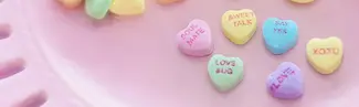 valentines heart candy on dish