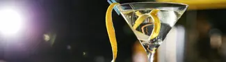 modern martini with lemon 