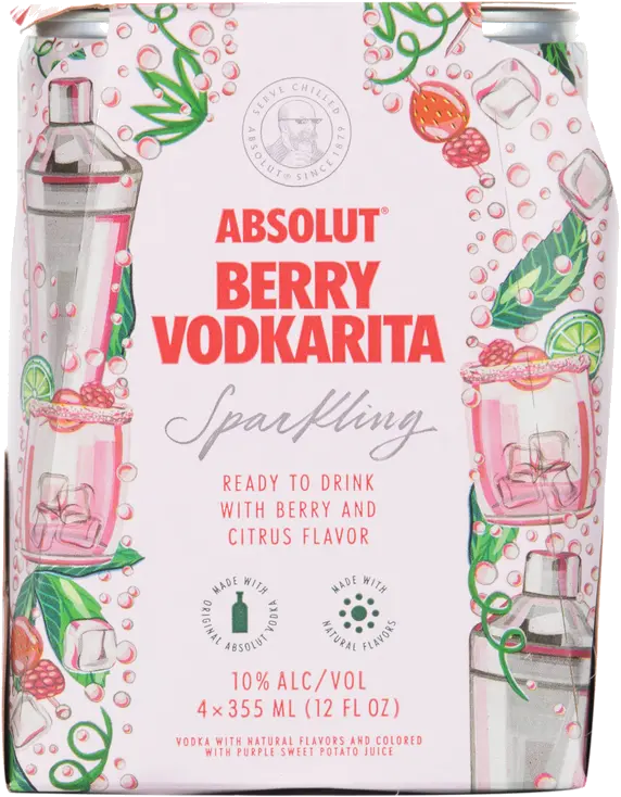ABSOLUT BERRY VODKARITA 4PK