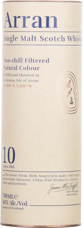 THE ARRAN 10YR NON CHILLFILTER SGL MALT