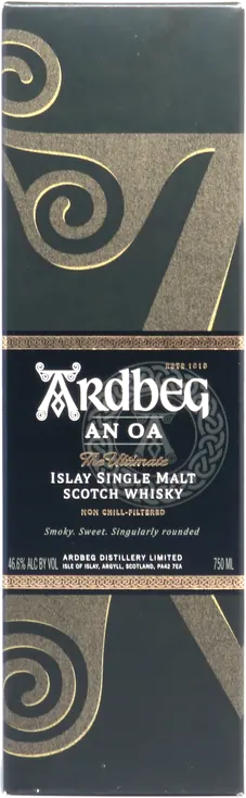 ARDBEG AN OA ISLAY SINGLE MALT WHISKEY