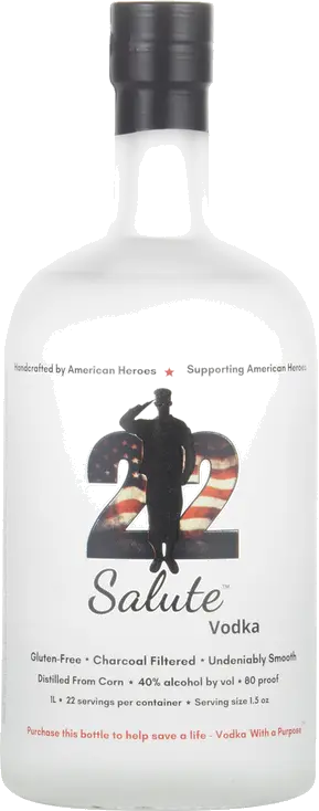 22 SALUTE VODKA SUPPORTING VETS & FIRST