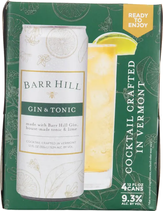 BARR HILL GIN & TONIC 4P 355ML