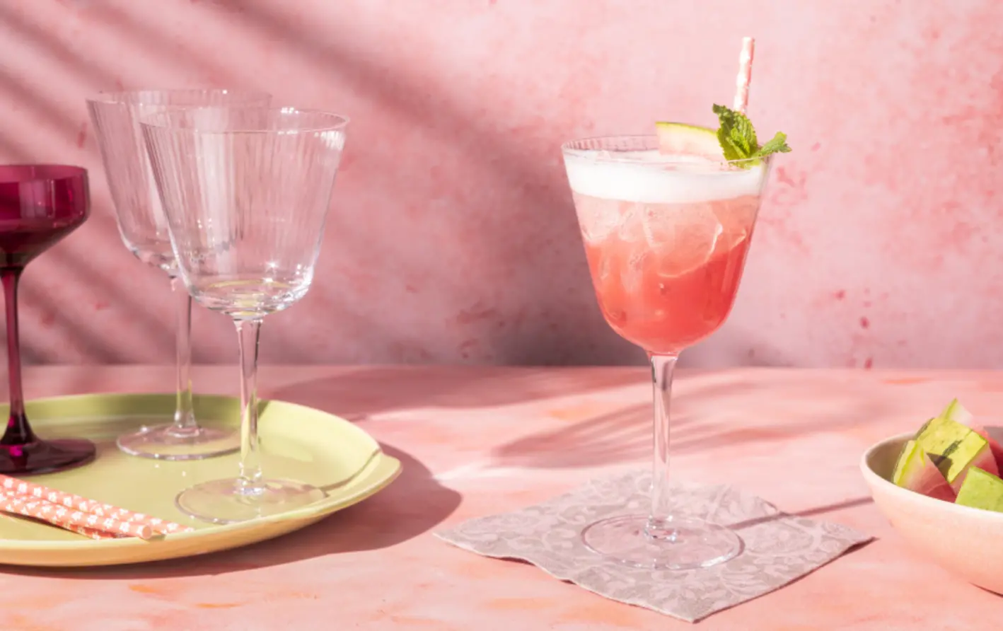 A Watermelon Mint Spritz cocktail
