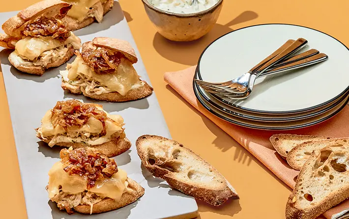 Bourbon French Onion Chicken Sliders