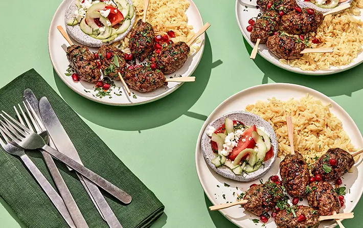 Lamb Parsley Kabobs with Bourbon Pomegranate Glaze