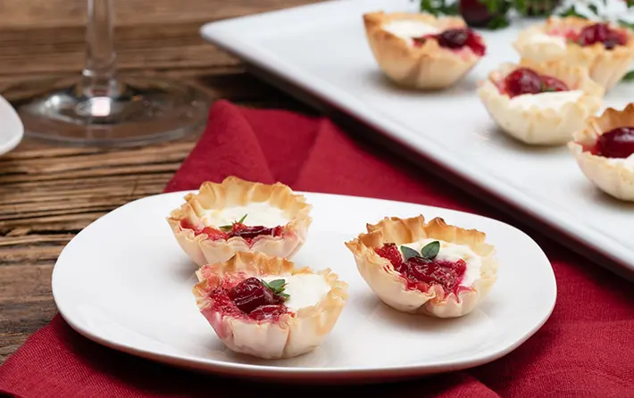 Vodka Cran-Orange Phyllo Cups