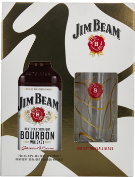 JIM BEAM WHITE W HIGHBALL GLASS