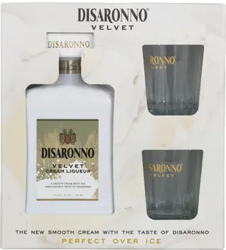 DISARONNO VELVET CREAM LIQ W/WINE GLS