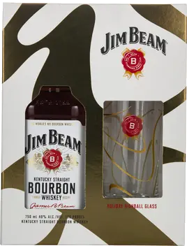 JIM BEAM WHITE W HIGHBALL GLASS