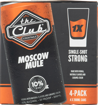 THE CLUB COCKTAILS MOSCOW MULE 4PK