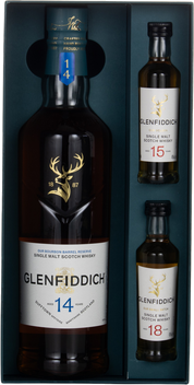 GLENFIDDICH 14Y W/2-50ML:FLNFD 15Y &amp; 18Y