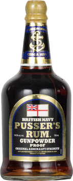 BRITISH NAVY PUSSERS GUNPOWDER PROOF