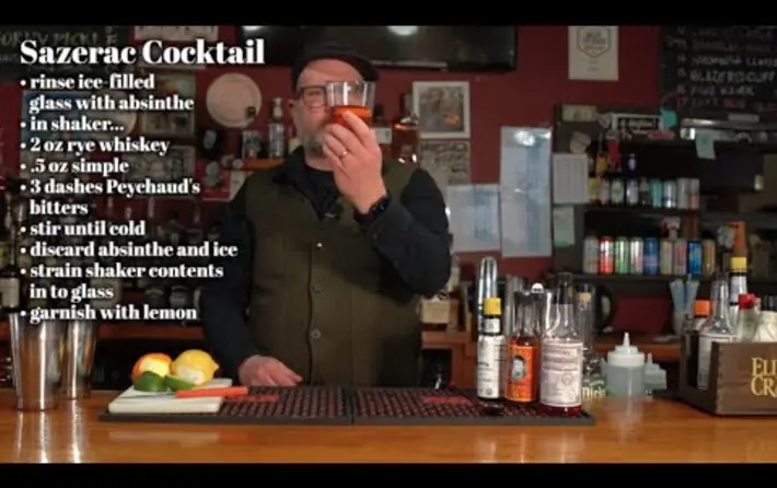 Happy Hour with Spencer Albee - Bitters Month - Sazerac Cocktail