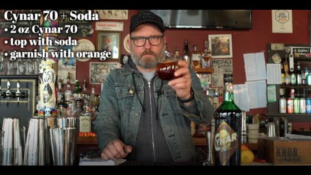 A light cocktail to pair with your dessert, Spencer is teaching us about the Cynar 70 + Soda. 